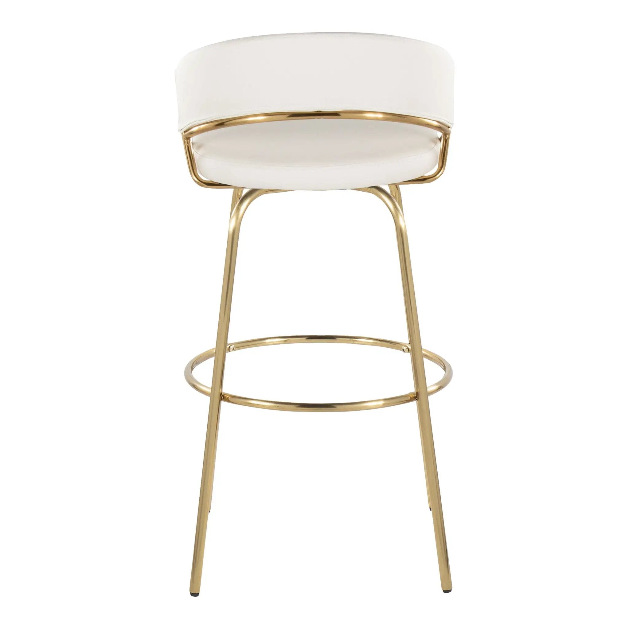 Jie - Fixed Height Contemporary Barstool With Swivel With Round Footrest (Set of 2) by Unique Piece Furniture