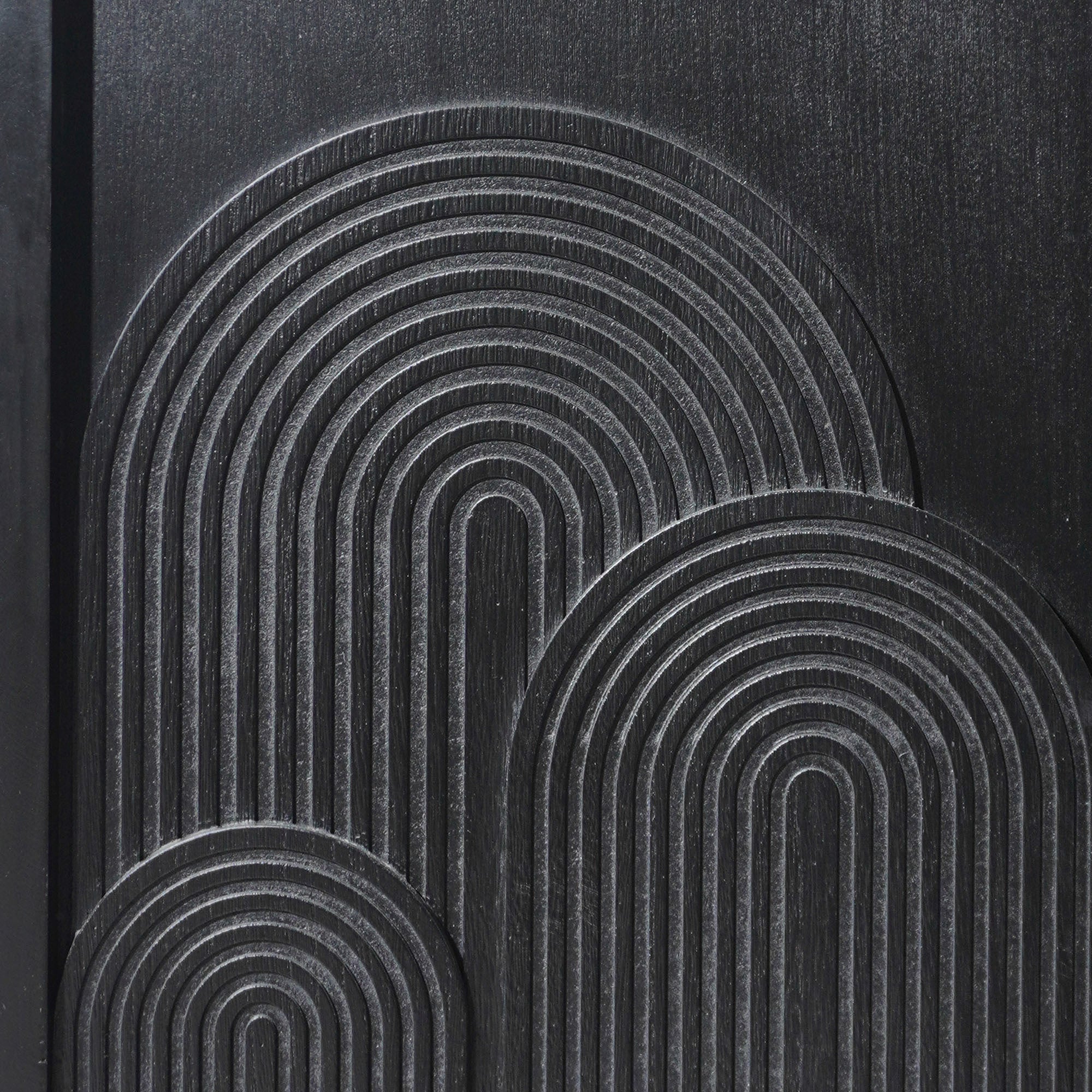 Modern Black Wood Storage Cabinet with Embossed Door by HouseOfZazla