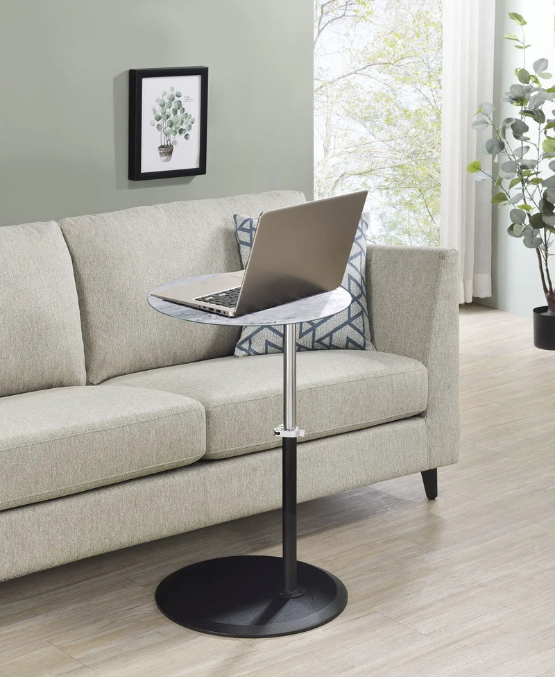 Orbit - 15.5" End Table With Height Adjustable Marble Textured Top by Unique Piece Furniture