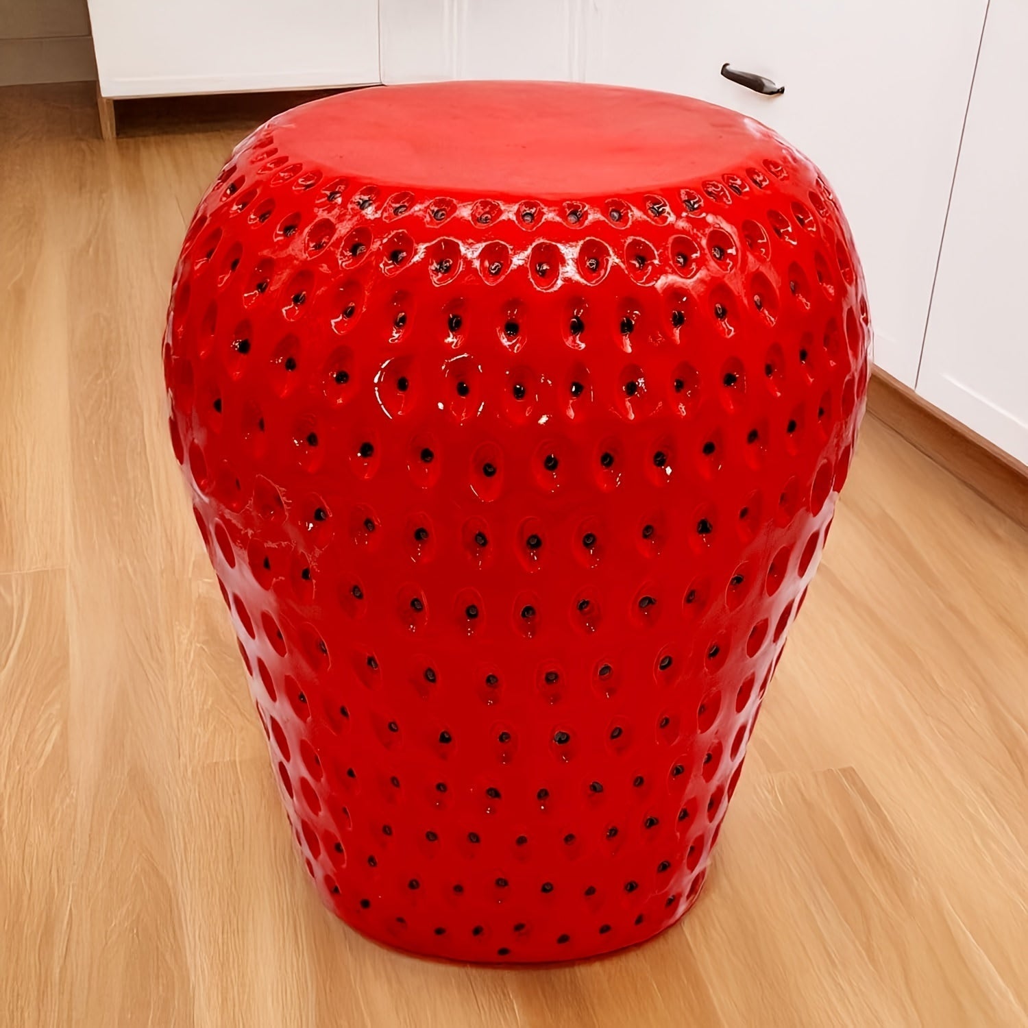 Strawberry Fruit Stool, 13.4" Oversized Resin Stool by HouseOfZazla