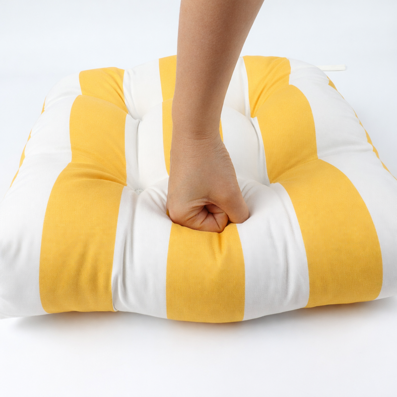 Outdoor Chair Cushions Set of 2 - 19 x 19 x 4 Inch Tufted Seat Cushions by HouseOfZazla