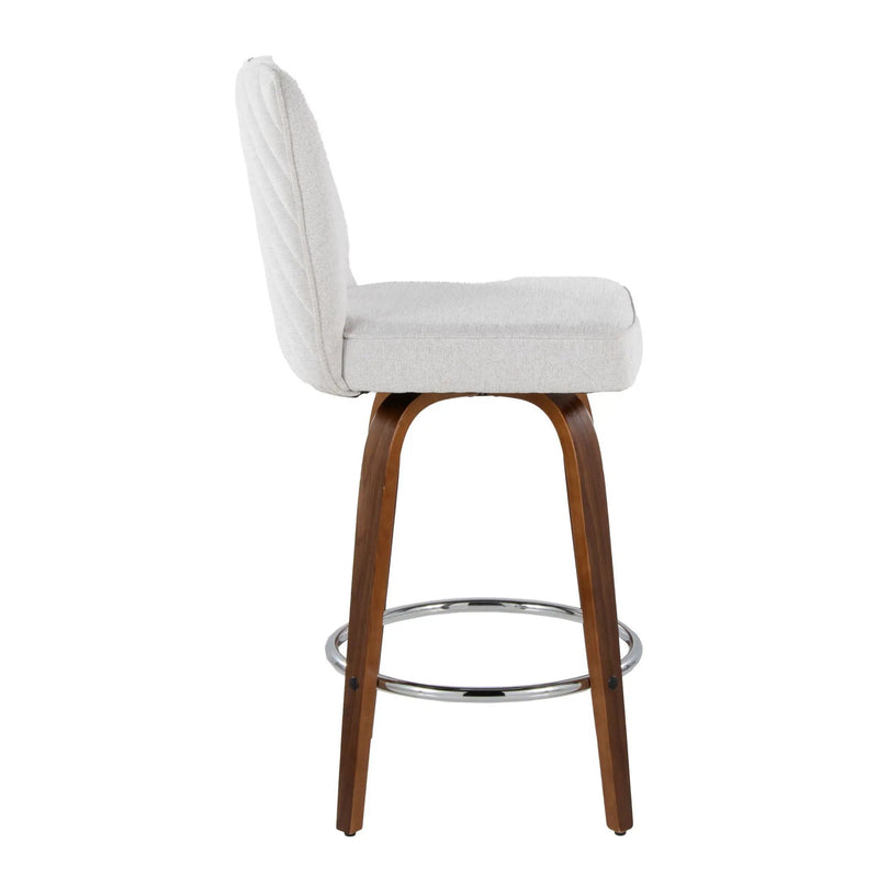 Henry - Contemporary Fixed Height Counter Stool With Swivel With Round Footrest (Set of 2) by HouseOfZazla