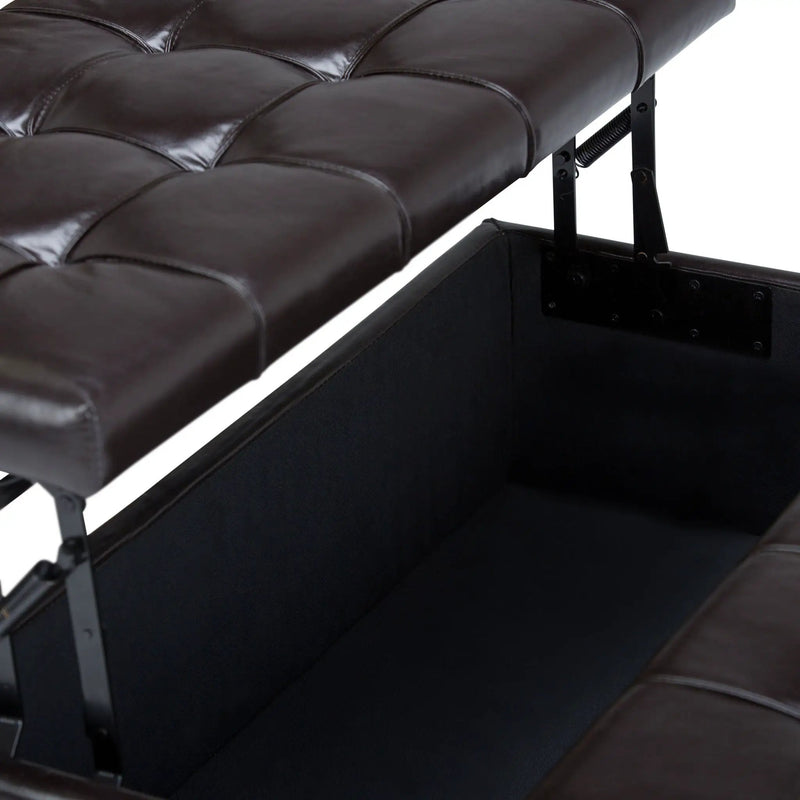 Harrison - Coffee Table Storage Ottoman - Tanners Brown by HouseOfZazla