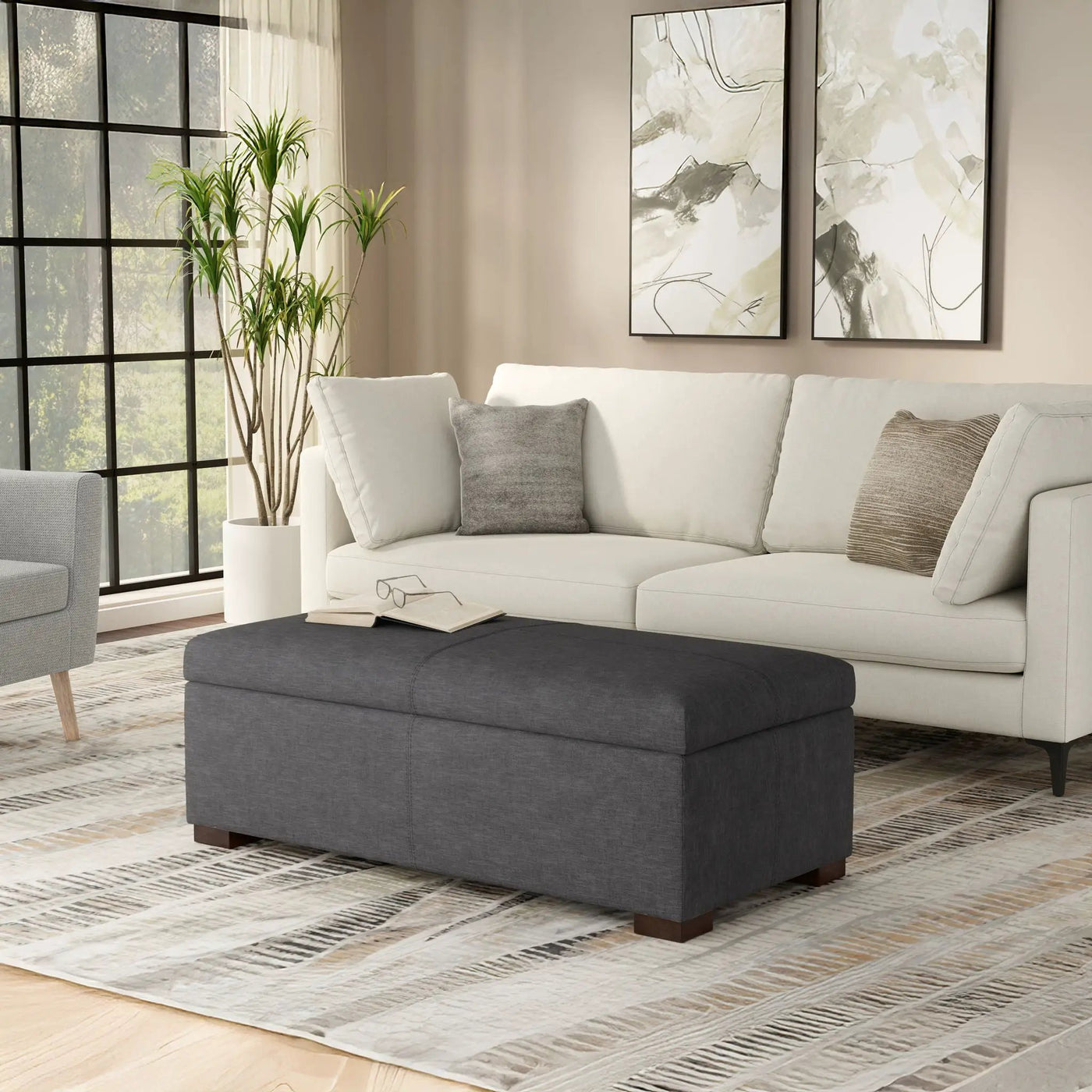 Gabbie - Coffee Table Upholstered Storage Ottoman by HouseOfZazla