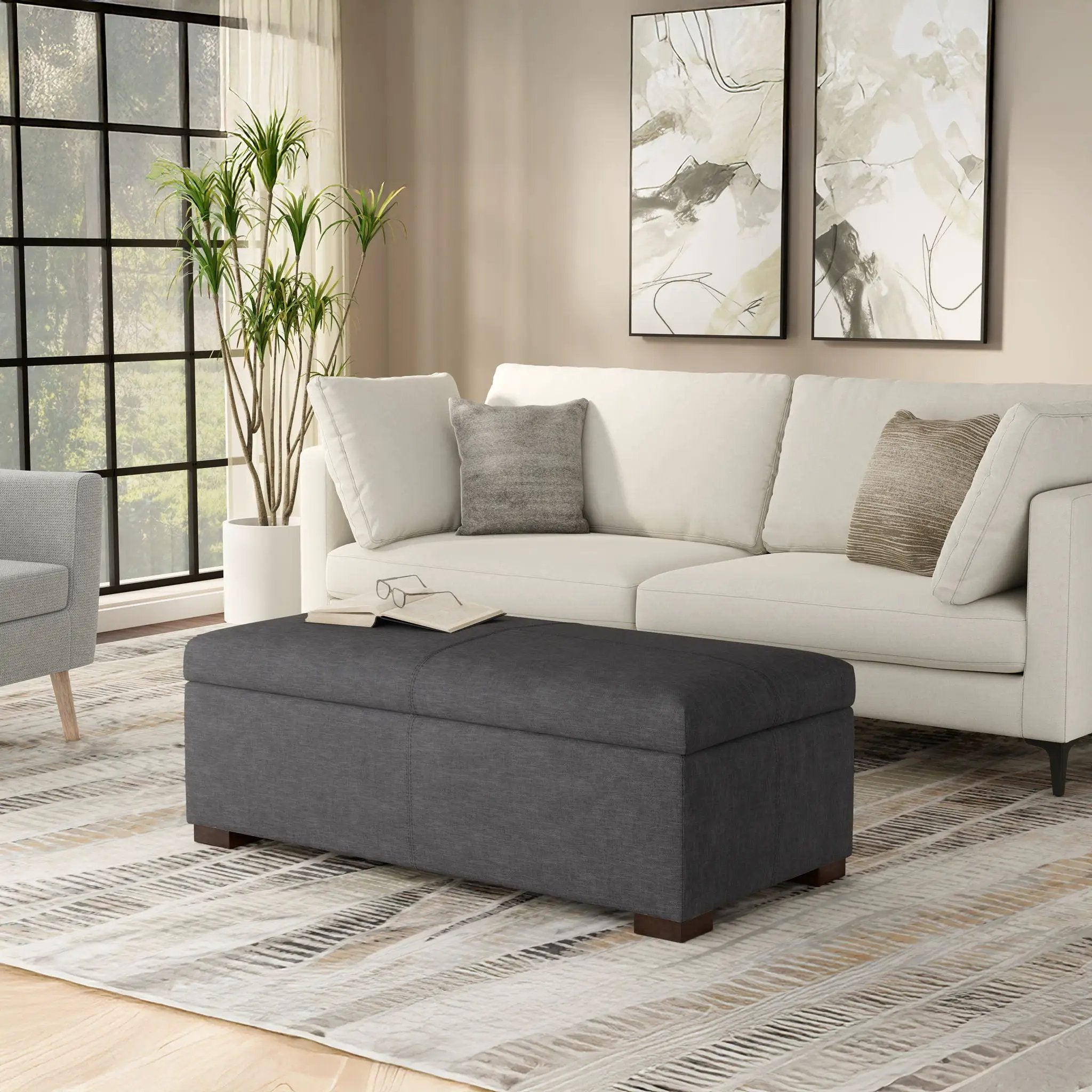 Gabbie - Coffee Table Upholstered Storage Ottoman by Unique Piece Furniture