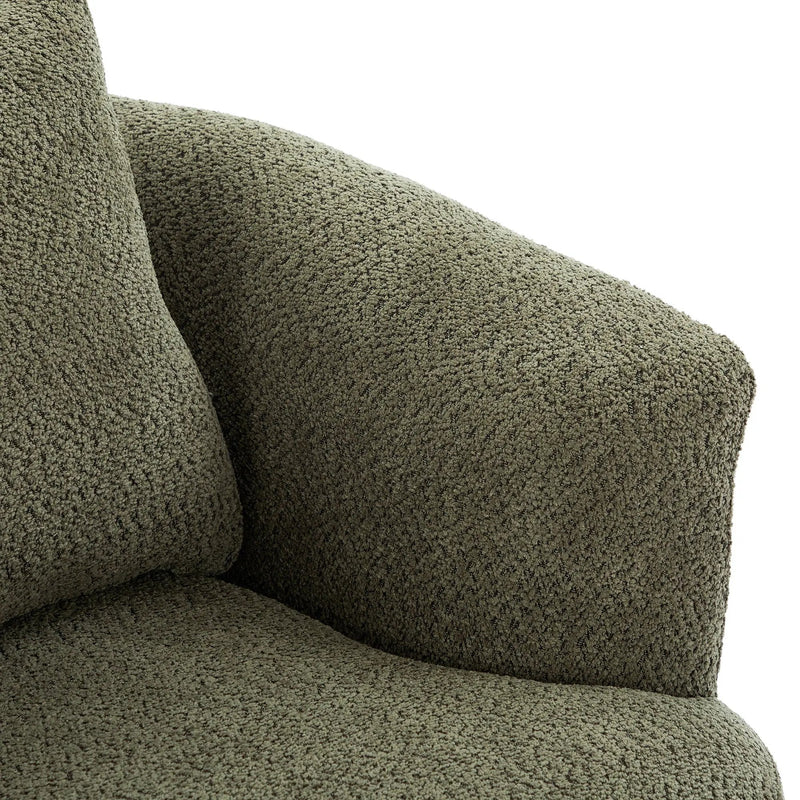360° Swivel Barrel Sofa Chair With Throw Pillow, Upholstered Accent Chair by HouseOfZazla