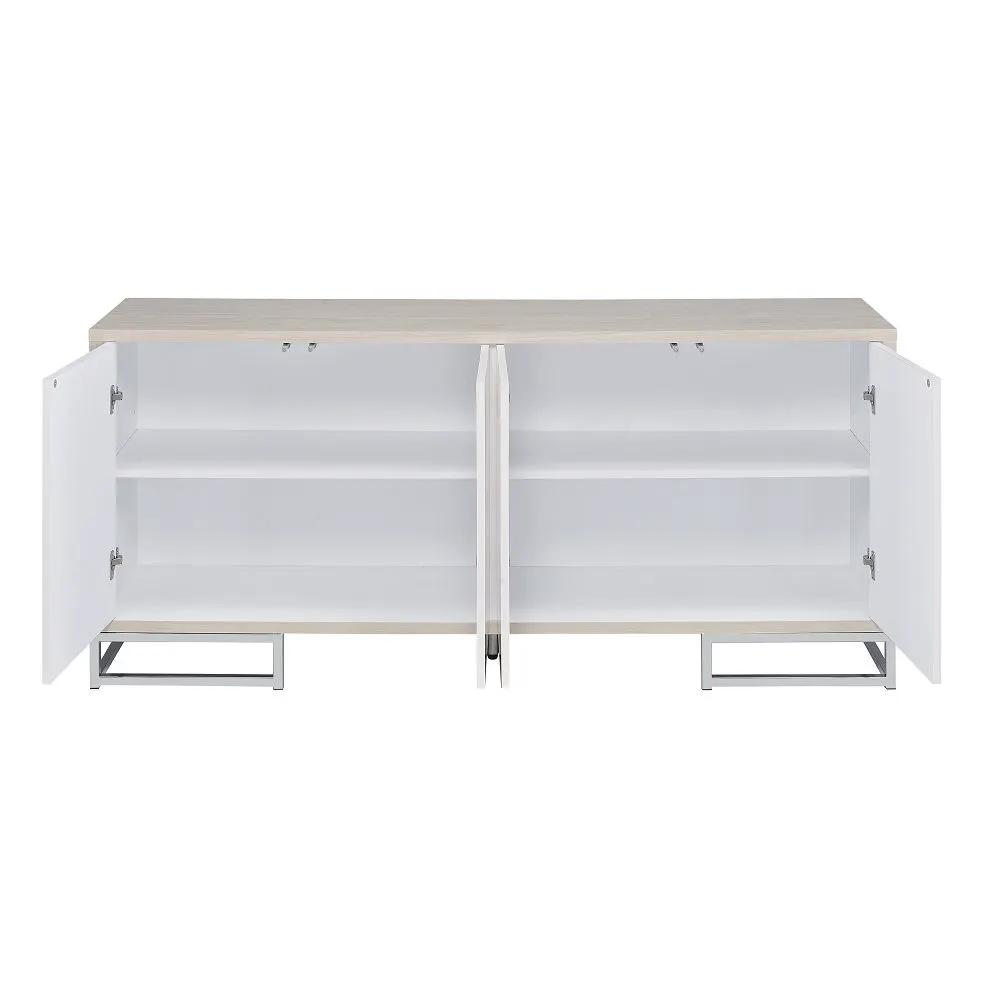 Panos - Console Cabinet - White Marble Print & Chrome by Unique Piece Furniture