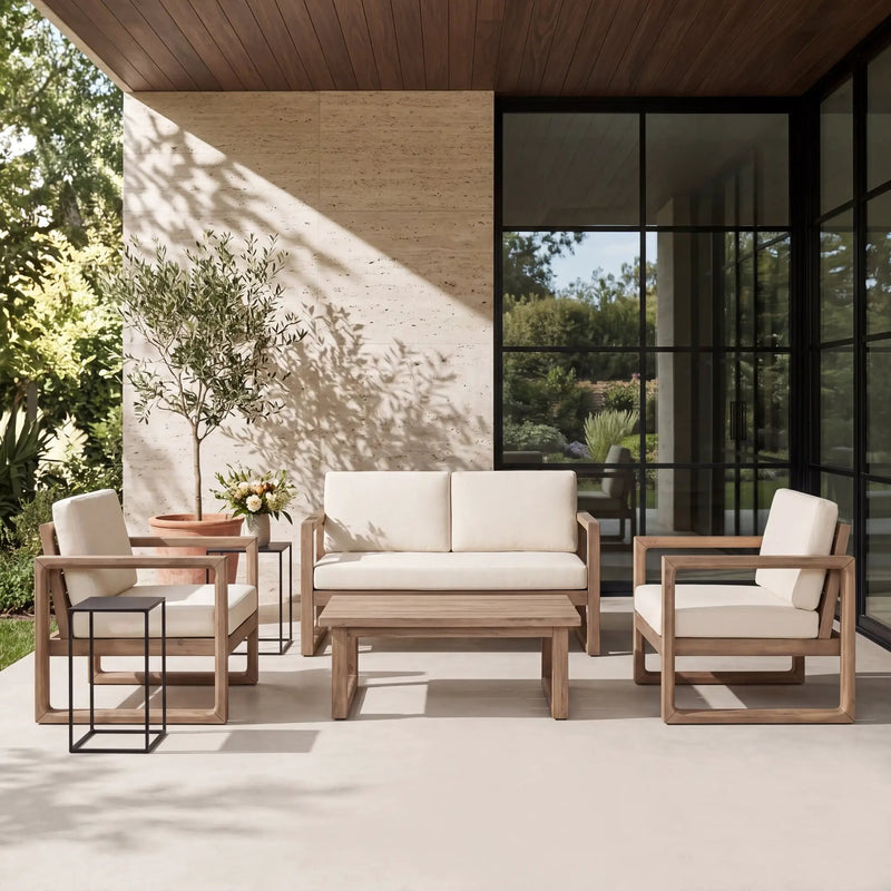 4-Piece Acacia Wood Patio Furniture Set by HouseOfZazla