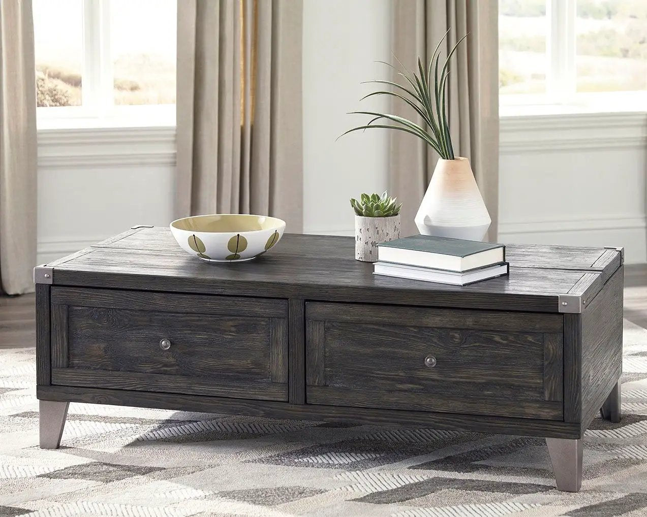 Todoe - Lift Top Cocktail Table - Dark Gray by Unique Piece Furniture