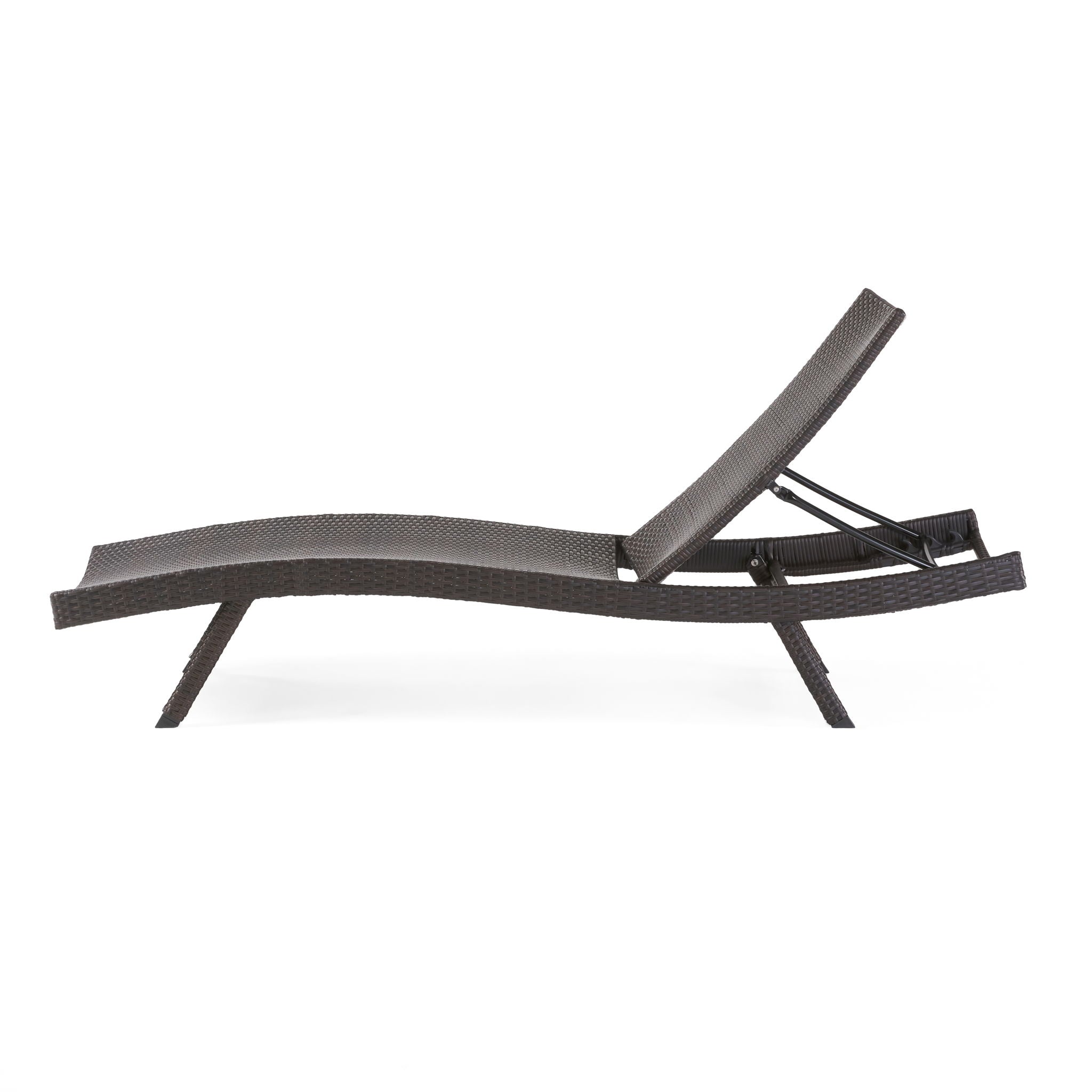 Kauai - Modern Style Wicker Chaise Lounge - Brown Multi by HouseOfZazla