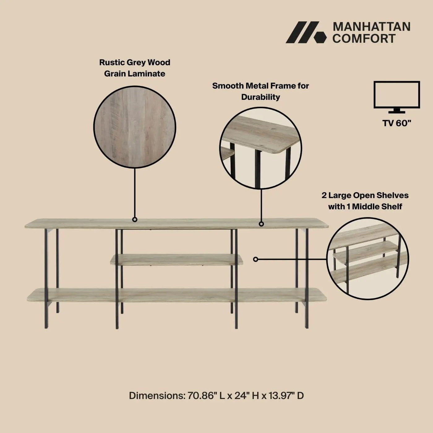 Celine - 3 Shelf Console Table by HouseOfZazla