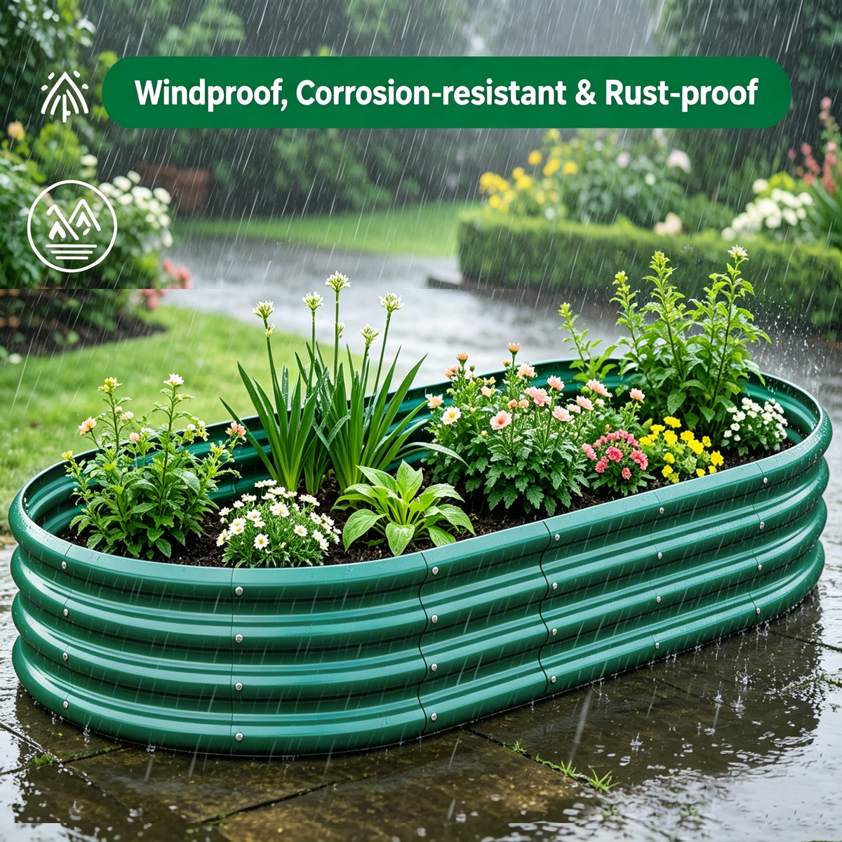 Galvanized Raised Garden Bed 8x4x1ft, photo 8 of 9