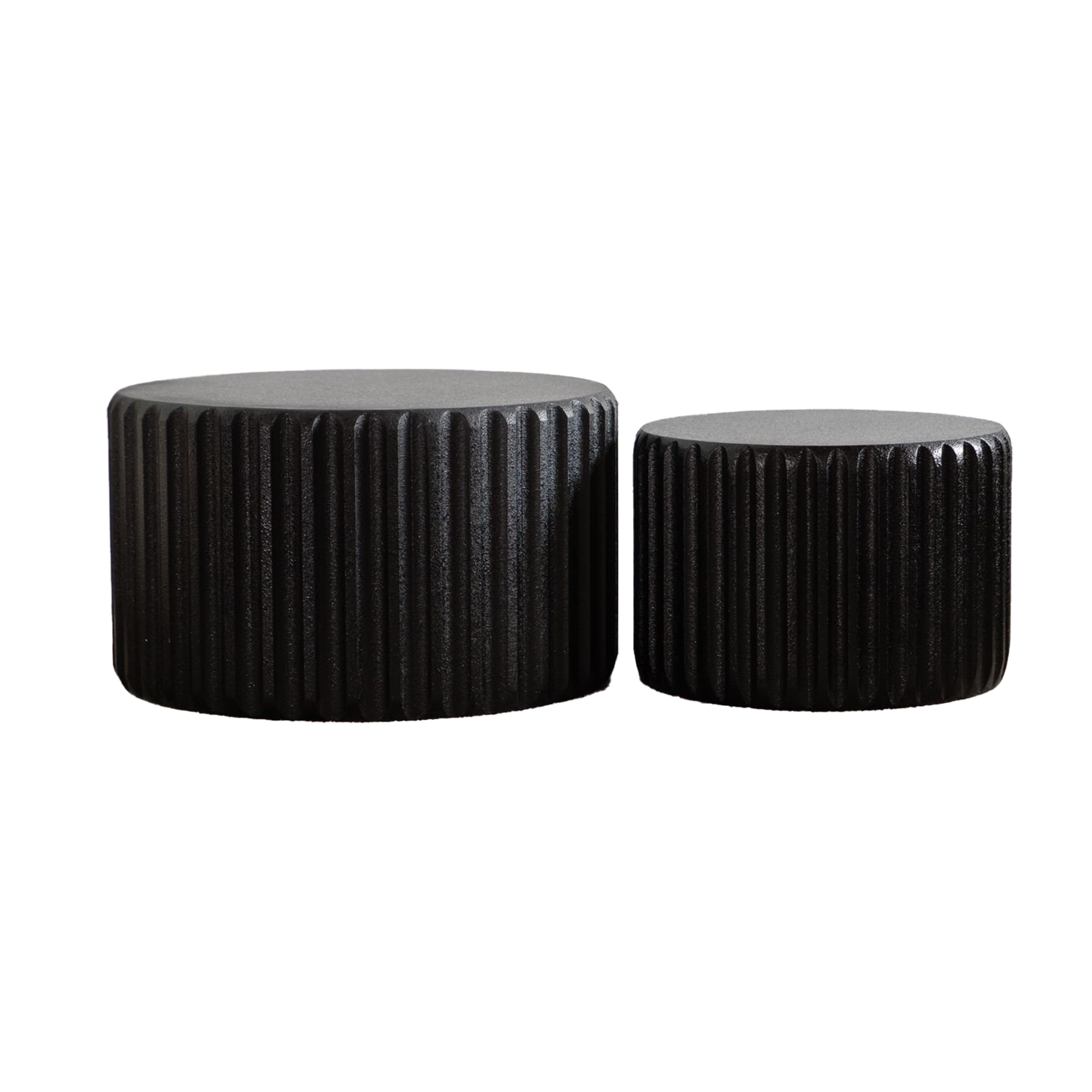 Black Scalloped Round Coffee Table Set by HouseOfZazla
