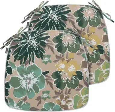 Outdoor Patio Chair Cushions - Water-Repellent U-Shape Thick Foam Seat Cushions with Ties by HouseOfZazla