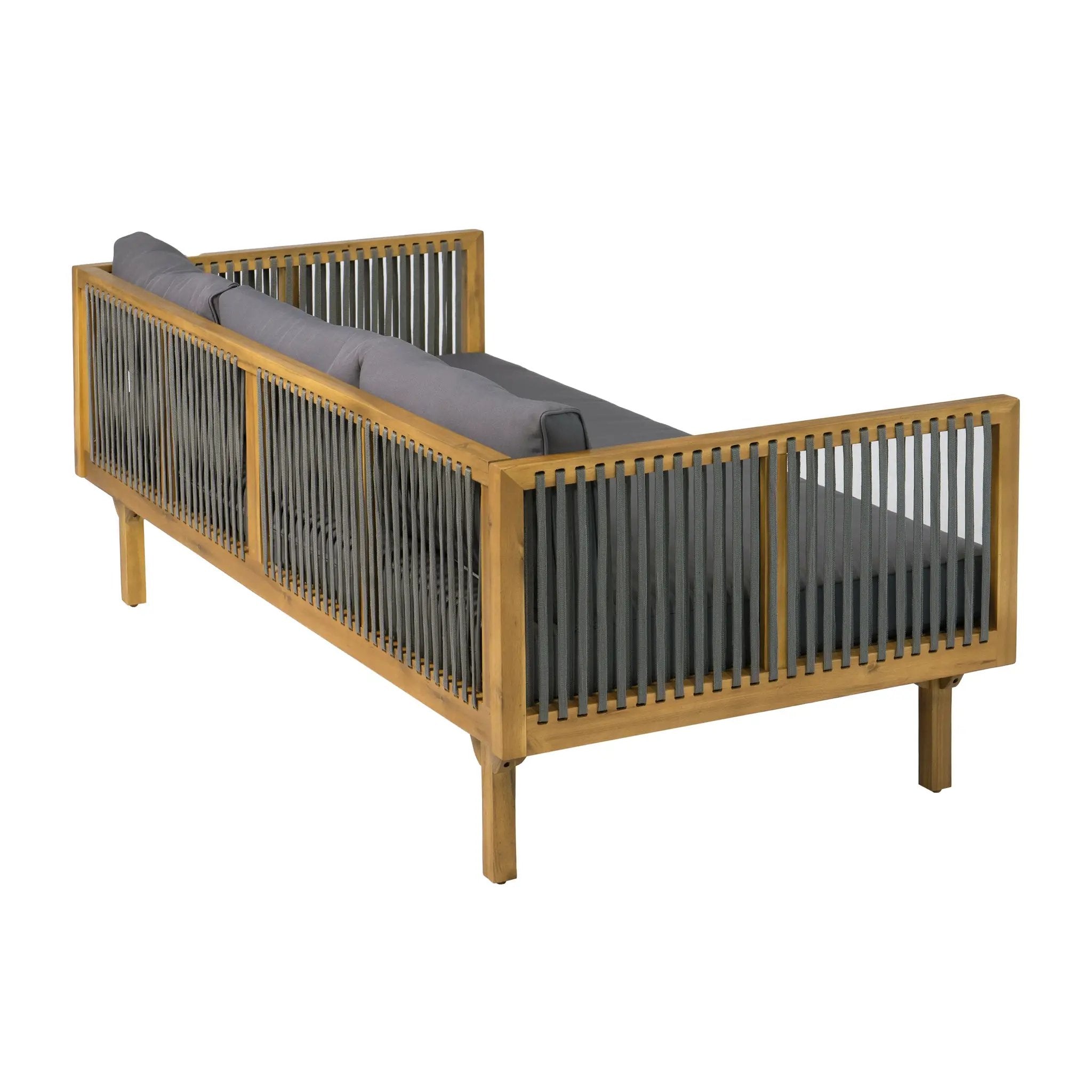 2-Piece Outdoor Patio Set: Sofa with Dark Grey Cushions by HouseOfZazla