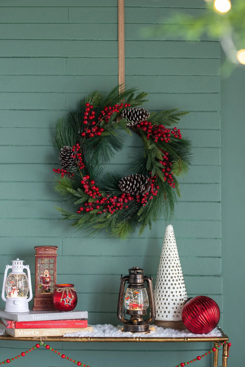 D6.7x18" Glass Christmas Cone Tree Decoration by HouseOfZazla