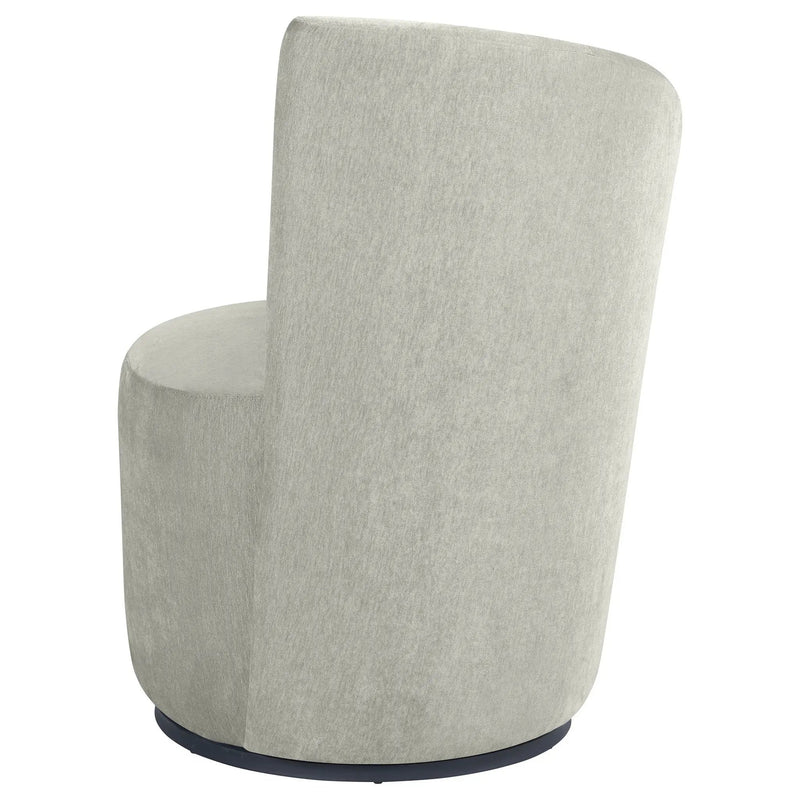 Nueva Upholstered Swivel Chair Curved Backrest Dove Grey by Unique Piece Furniture