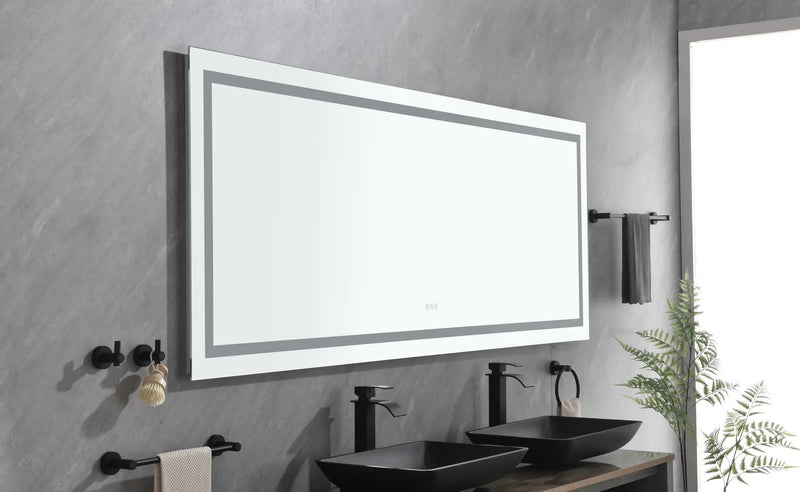 72" x 32" LED Bathroom Mirror with Front and Backlight by HouseOfZazla
