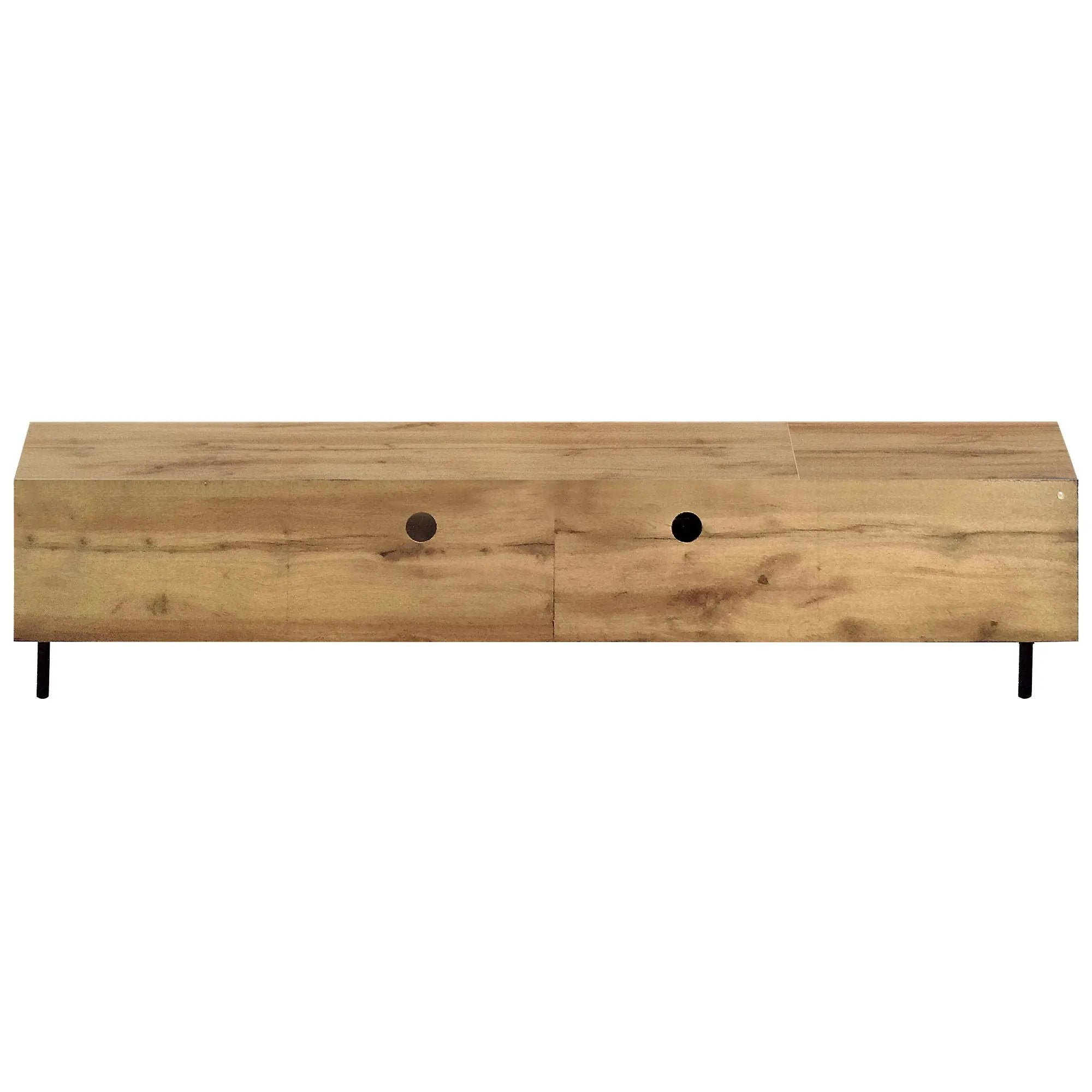 78" TV Stand For TVs Up To 85" With Closed Storage, Living Room Entertainment Center - Natural Wood by HouseOfZazla