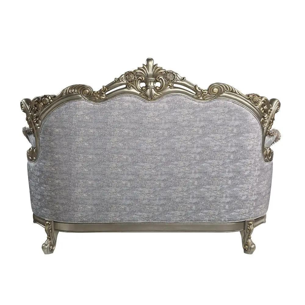 Miliani - Loveseat With 3 Pillows - Fabric & Antique Bronze by Unique Piece Furniture