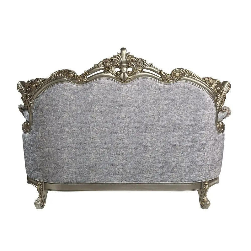 Miliani - Loveseat With 3 Pillows - Fabric & Antique Bronze by Unique Piece Furniture