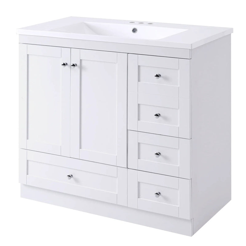 Shaker Free Standing Bathroom Vanity Cabinet With Sink, Soft Close Drawers, Soft Close Doors by HouseOfZazla