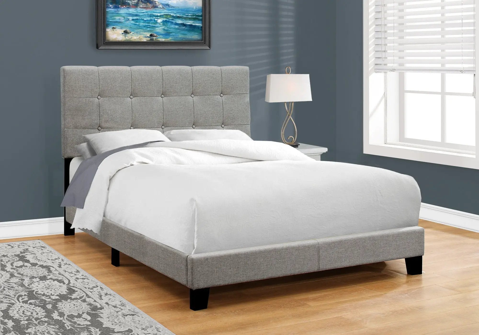 Bed, Upholstered, Frame Only, Transitional by Unique Piece Furniture
