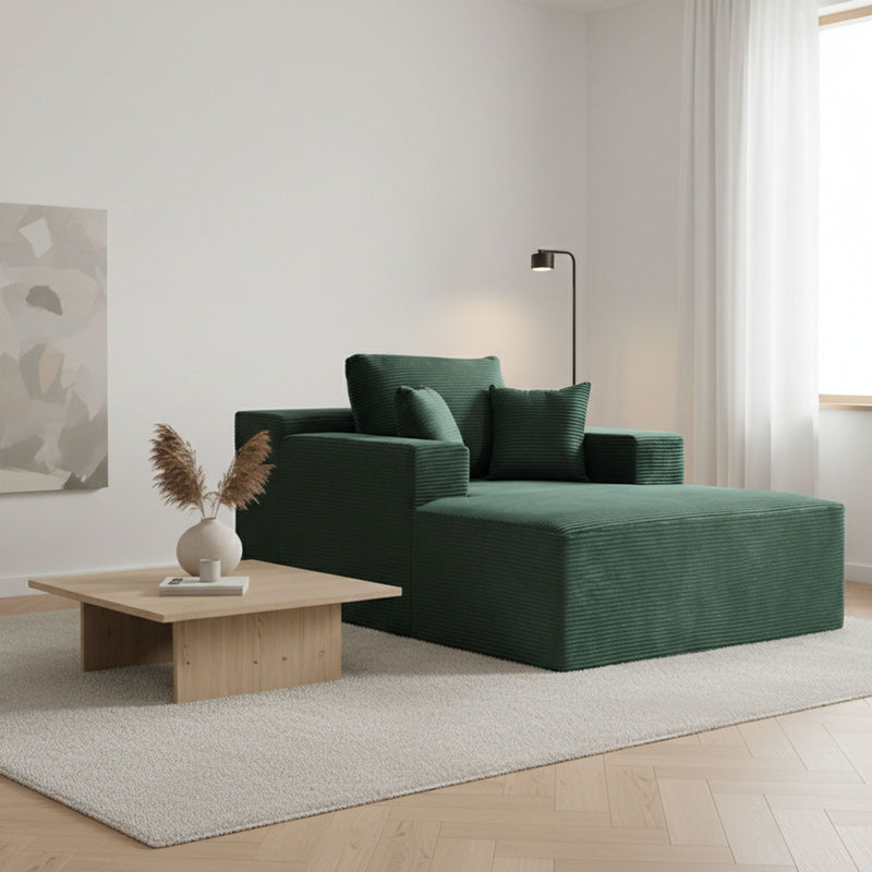 Convertible Chaise Lounge Chair With Wide Armrest & Throw Pillows by HouseOfZazla
