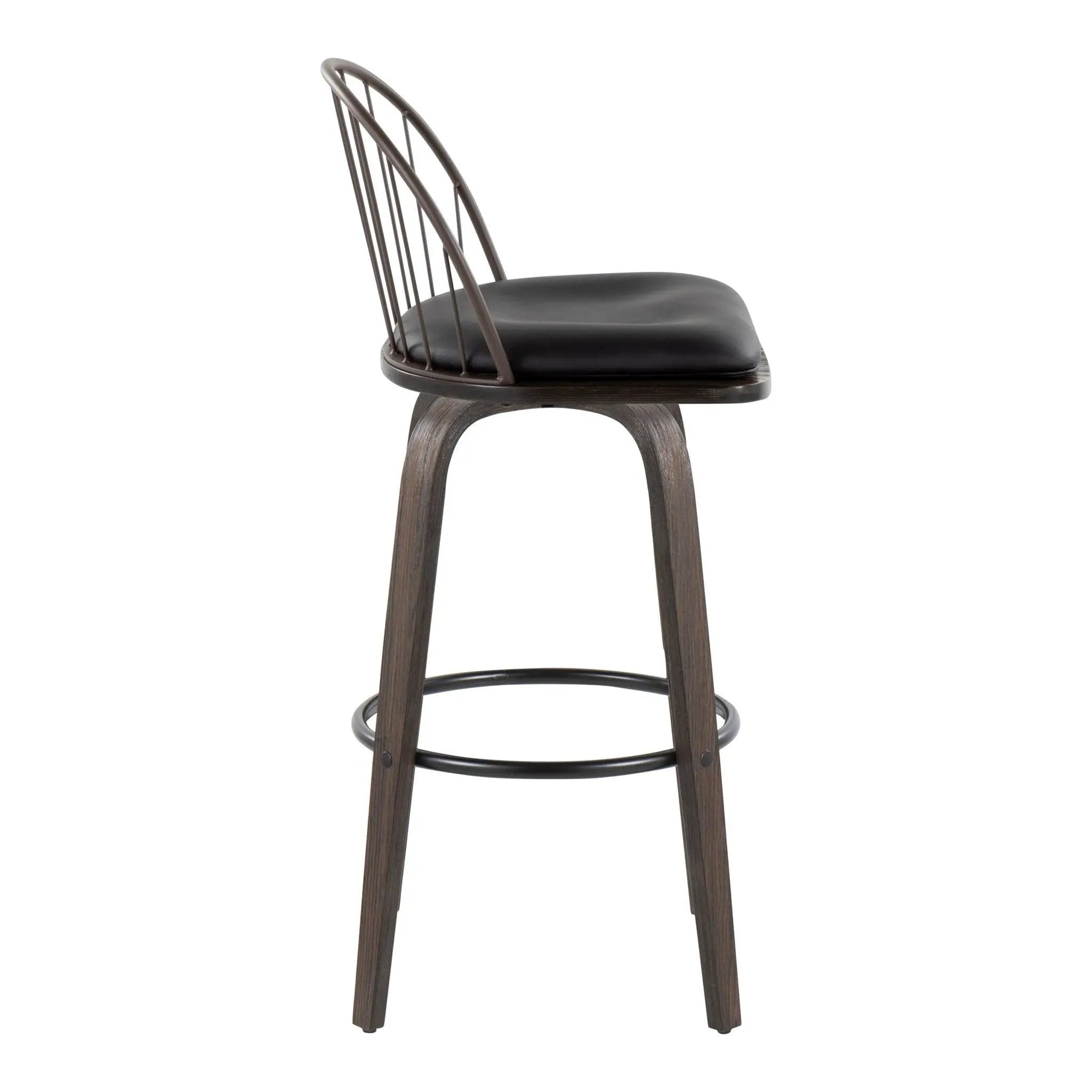 Riley - Industrial / Urban Fixed Height Barstool With Swivel With Removable Cushion (Set of 2) by HouseOfZazla