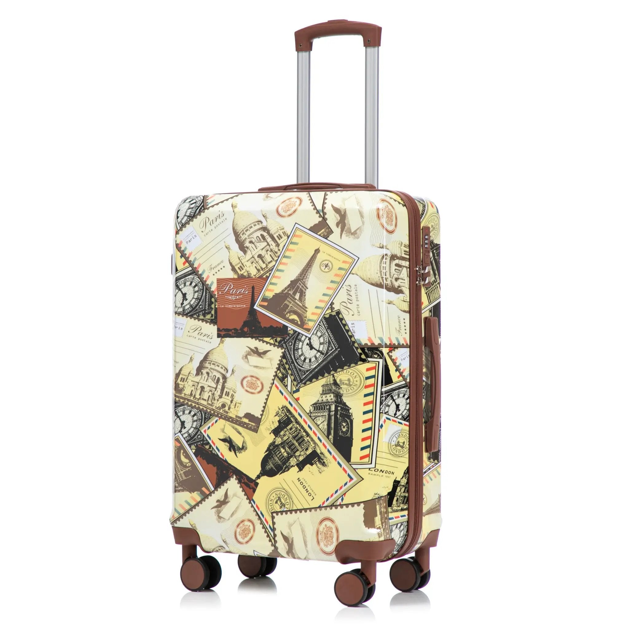 3-Piece PC Spinner Wheel Luggage Set with Printed Pattern by HouseOfZazla