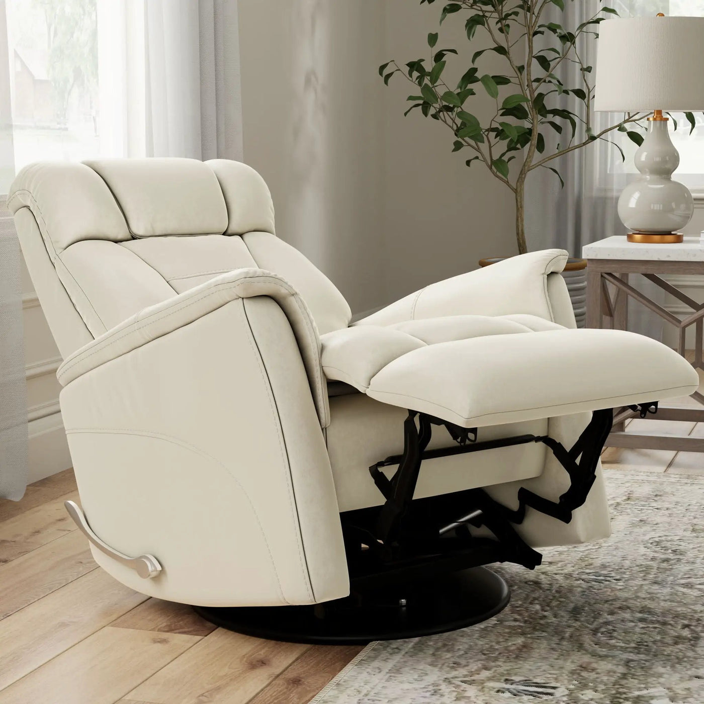 Bentley - Swivel Glider Recliner With Manual Adjustable Headrest & Footrest by HouseOfZazla