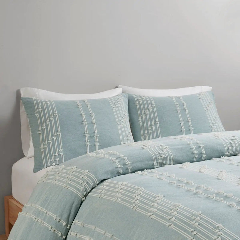 King/Cal King 3 Piece Cotton Jacquard Duvet Cover Set by HouseOfZazla