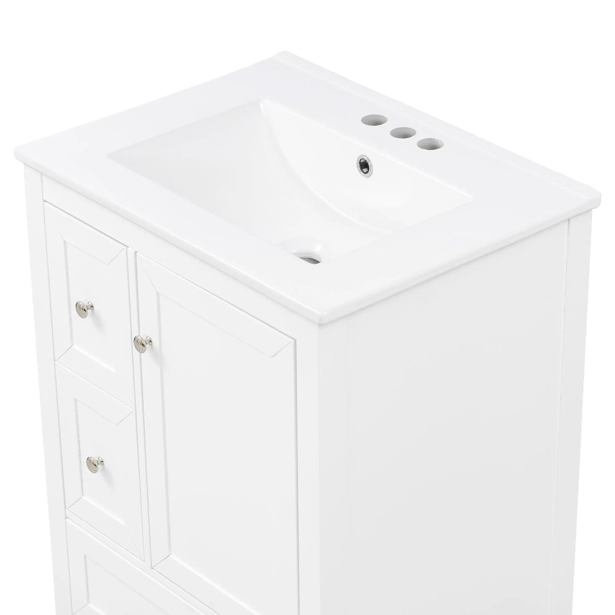 Modern Bathroom Vanity With Sink, Soft Close Drawers & Door, Storage Rack by HouseOfZazla
