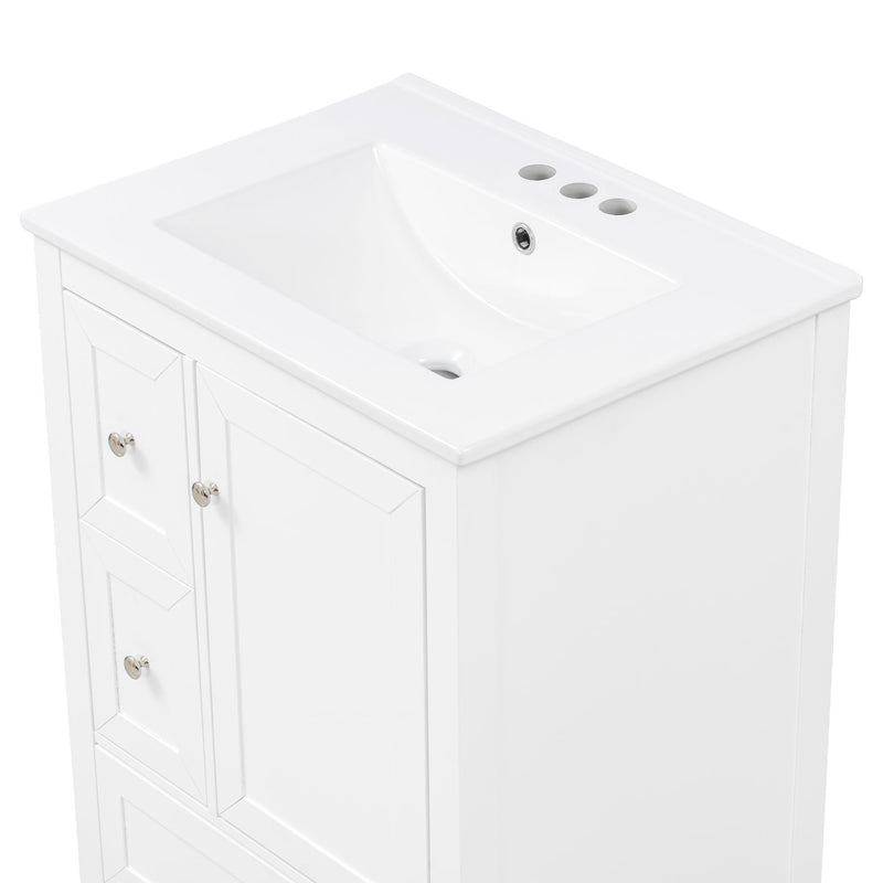 Modern Bathroom Vanity With Sink, Soft Close Drawers & Door, Storage Rack by HouseOfZazla