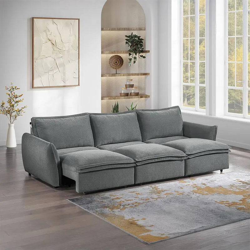 Eaden - Power Sofa With Sleeper - Gray Chenille by Unique Piece Furniture