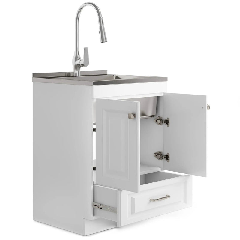 Lawrence - Laundry Cabinet With Faucet And Stainless Steel Sink by Unique Piece Furniture