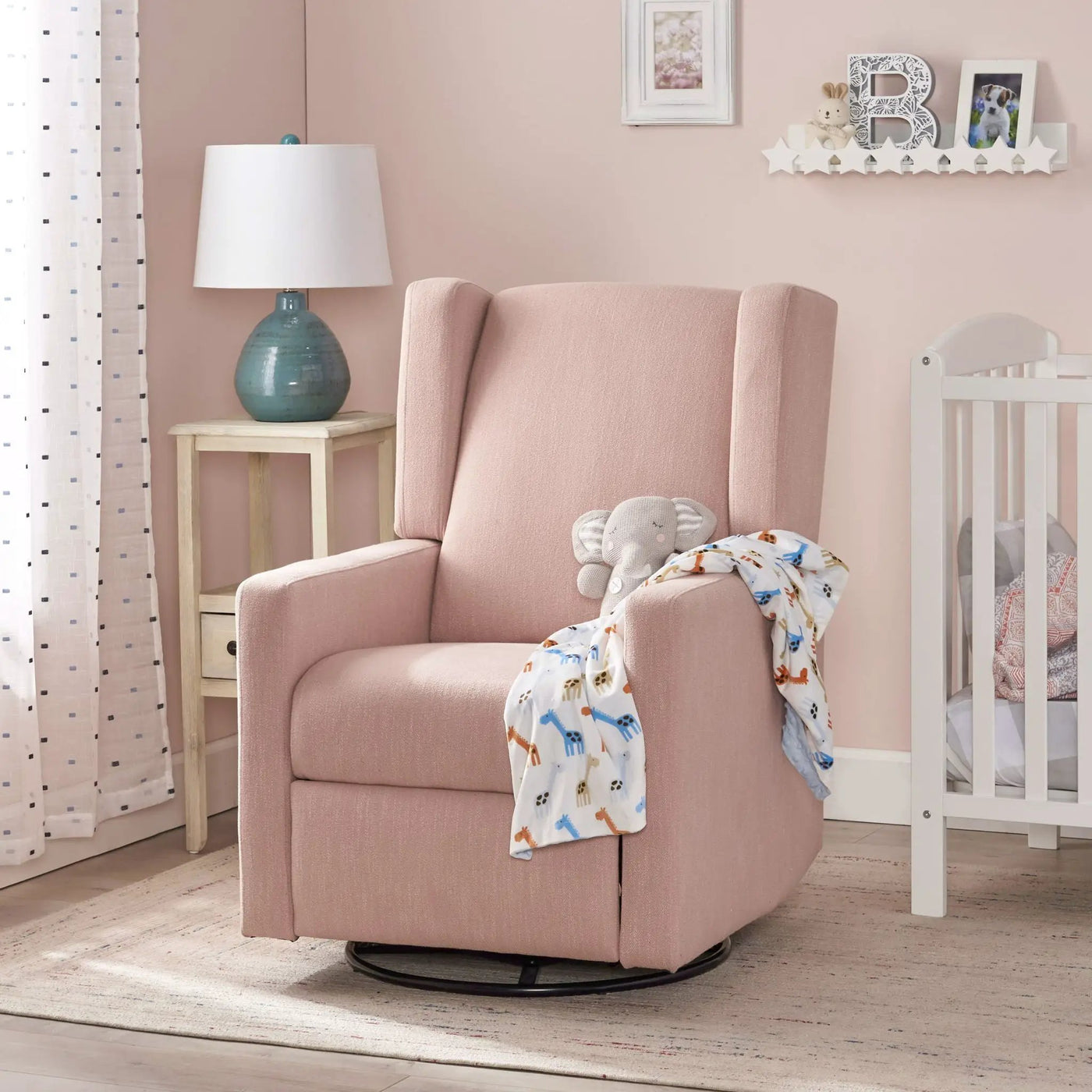 Landau Contemporary Fabric Upholstered Swivel Recliner by Unique Piece Furniture