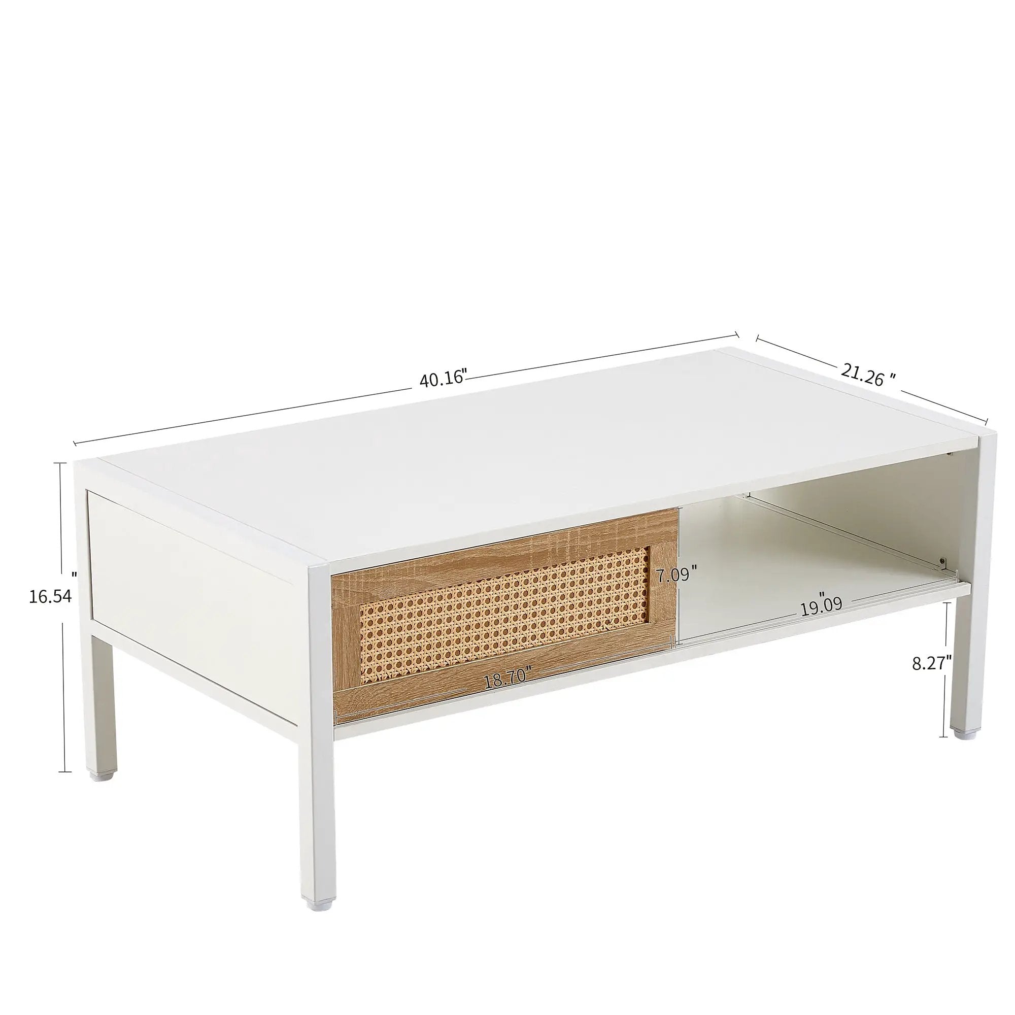 Modern Rattan Coffee Table with Sliding Door by HouseOfZazla