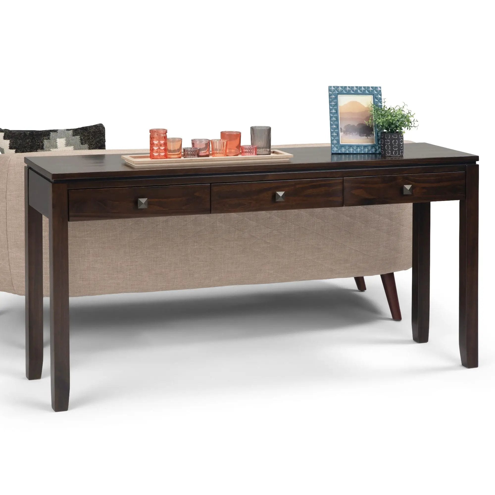 Cosmopolitan - Wide Console Sofa Table - Mahogany Brown by HouseOfZazla