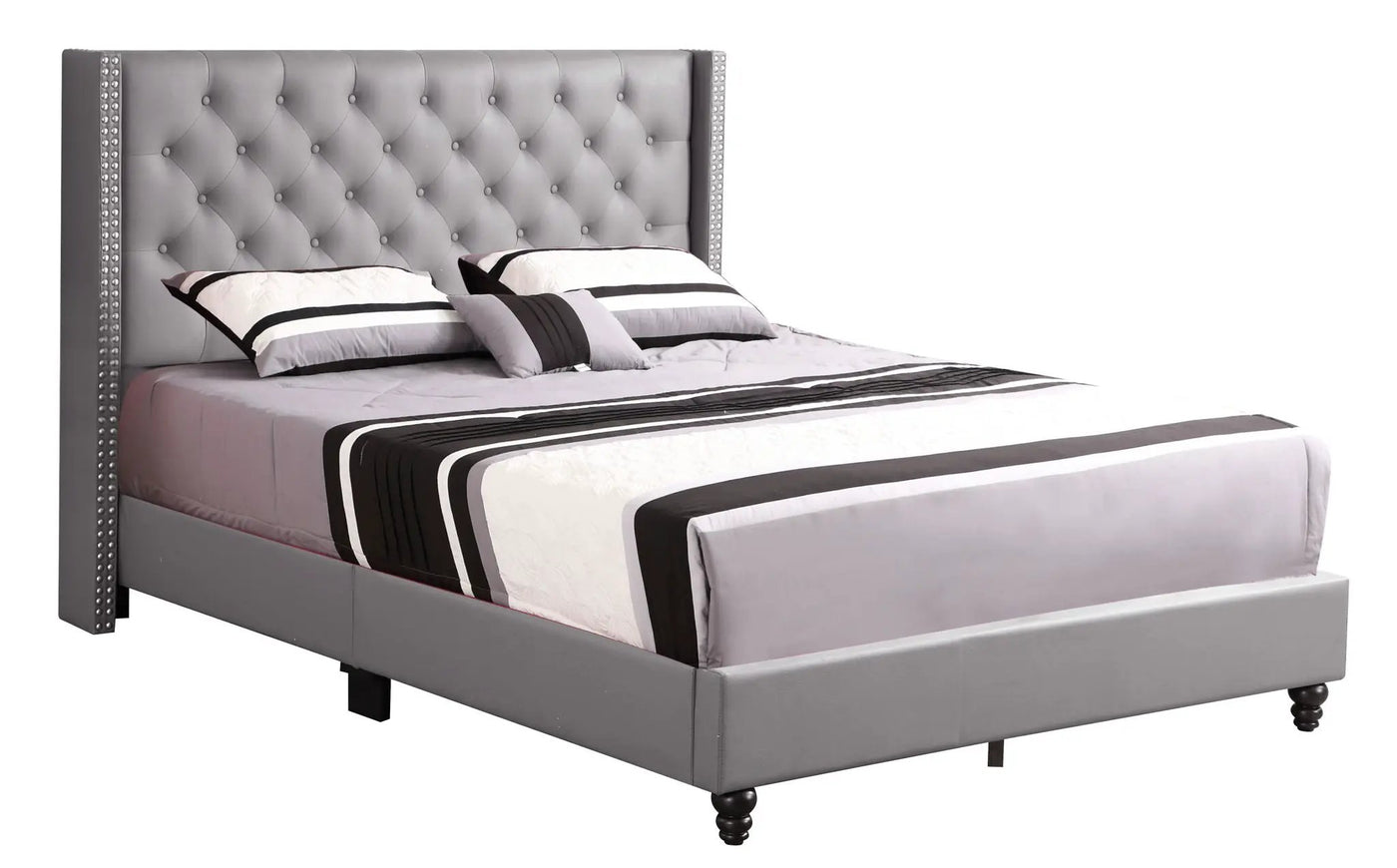 Nailhead Bed Transitional Vibrant by HouseOfZazla