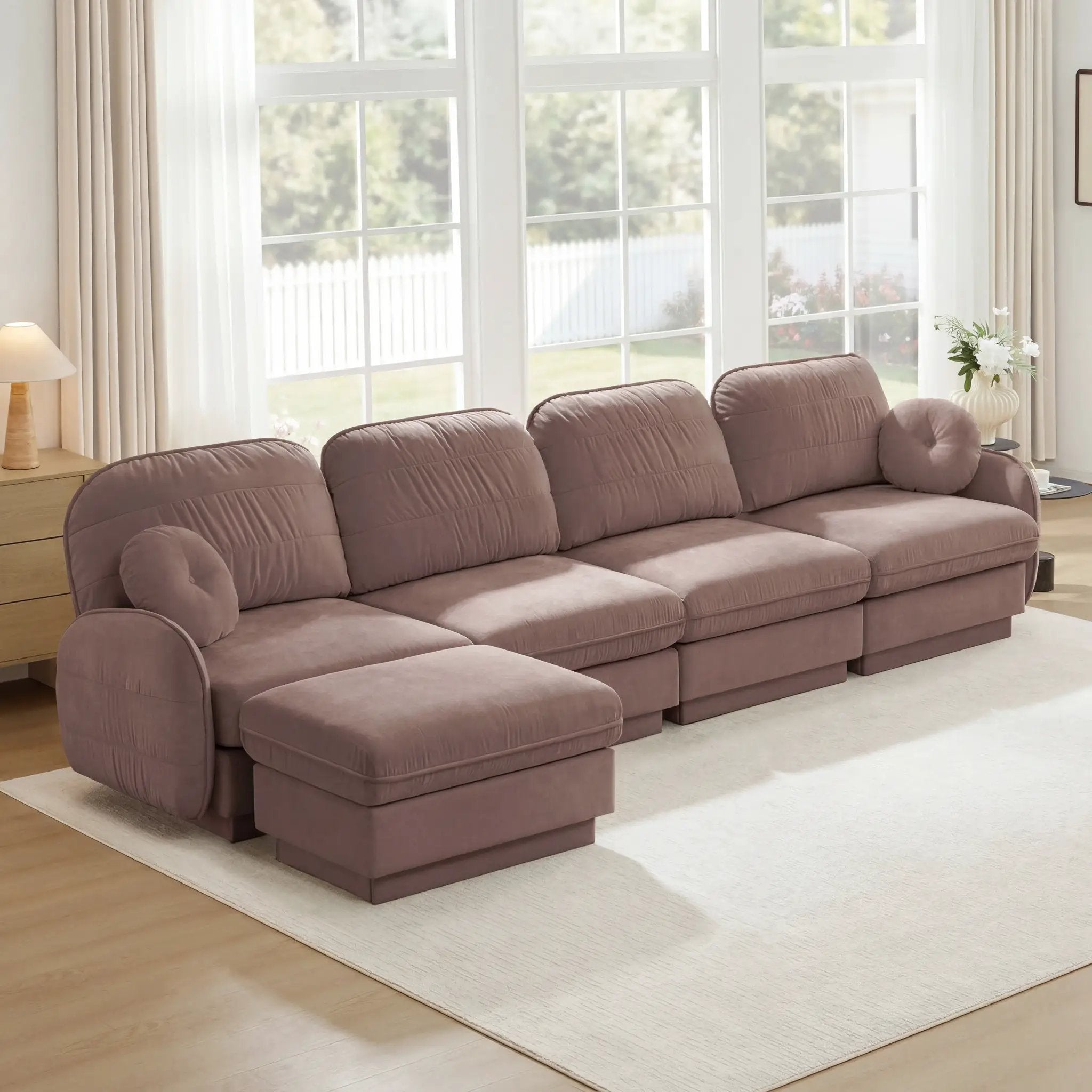 137" Oversize Chenille L-Shaped Sofa by HouseOfZazla