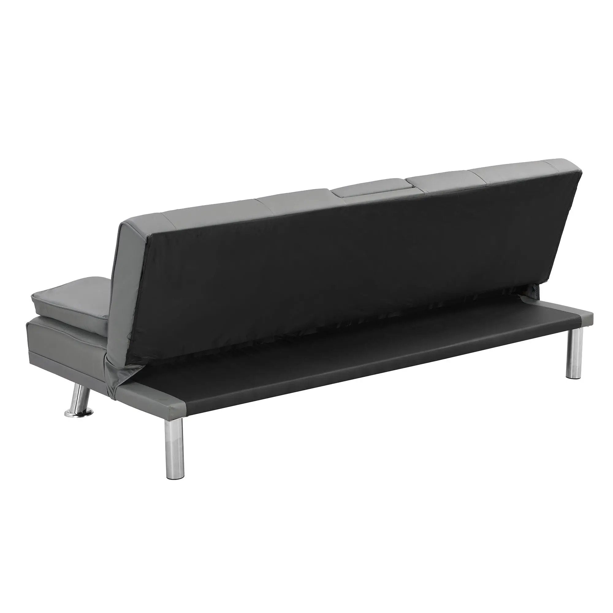 Modern Sofa Bed With Armrest 2 Holders, Wood Frame & Stainless Leg by Unique Piece Furniture