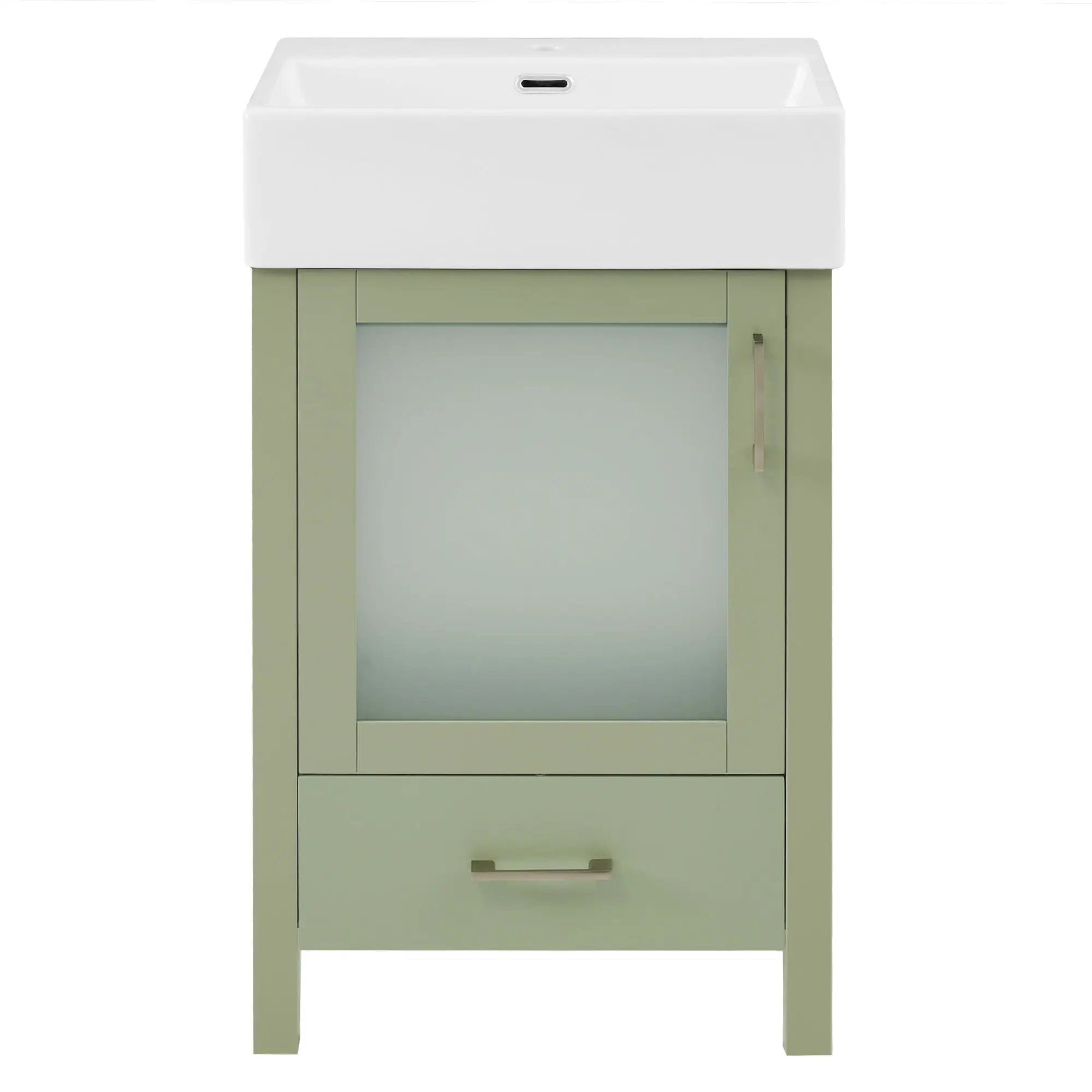 Bathroom Vanity With Ceramic Sink And Ample Storage, Ideal For Small Bathrooms by HouseOfZazla