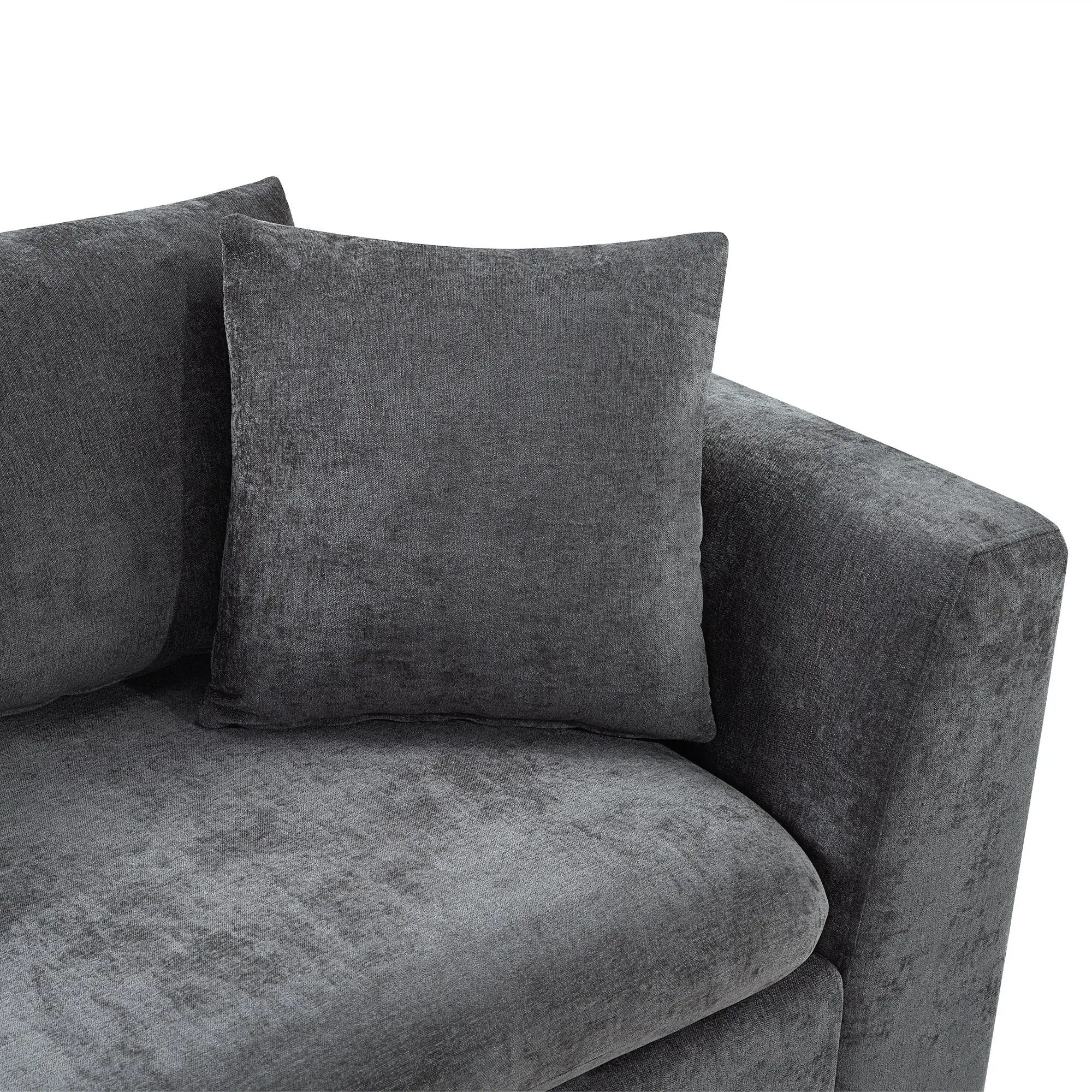 Modern L Shaped Sectional Sofa With Upholstery And Wooden Storage