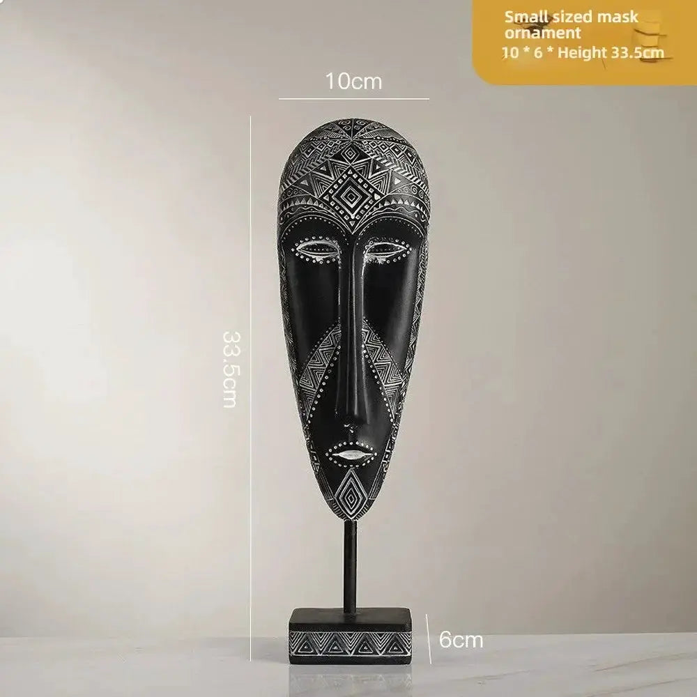 African Tribal Face Mask Decorative Sculpture for Home Decor by House Of Avana