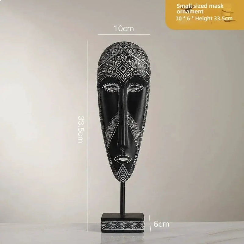 African Tribal Face Mask Decorative Sculpture for Home Decor by House Of Avana