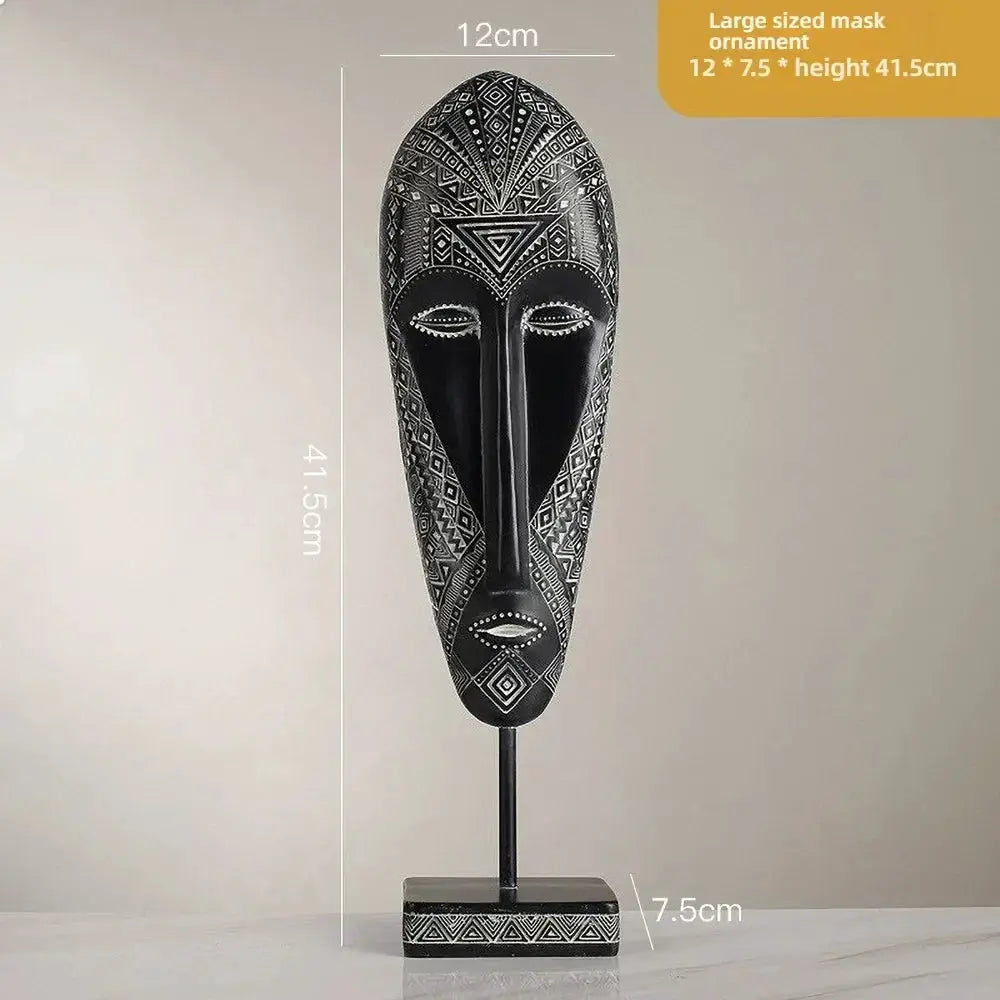 African Tribal Face Mask Decorative Sculpture for Home Decor by House Of Avana