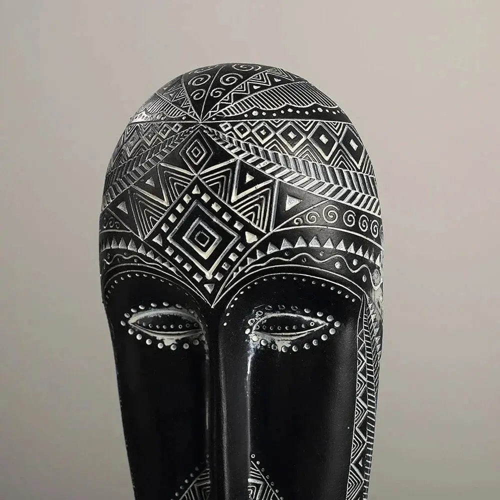 African Tribal Face Mask Decorative Sculpture for Home Decor by House Of Avana