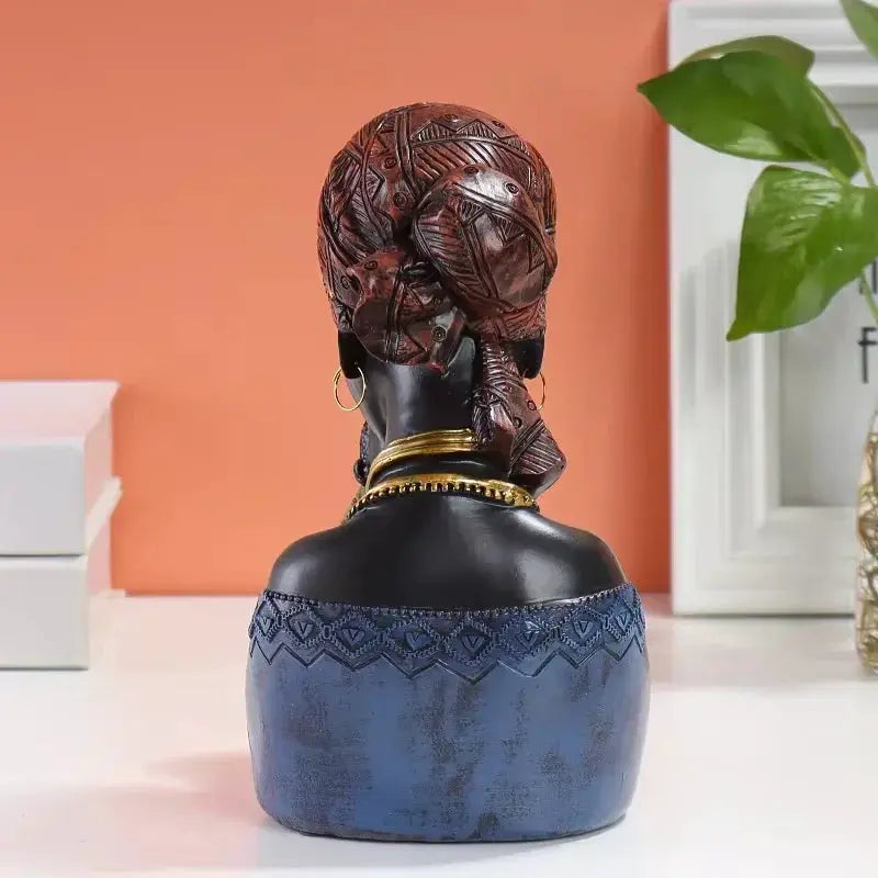 Mother and Child African Tribal Figurine Decorative Sculpture by House Of Avana