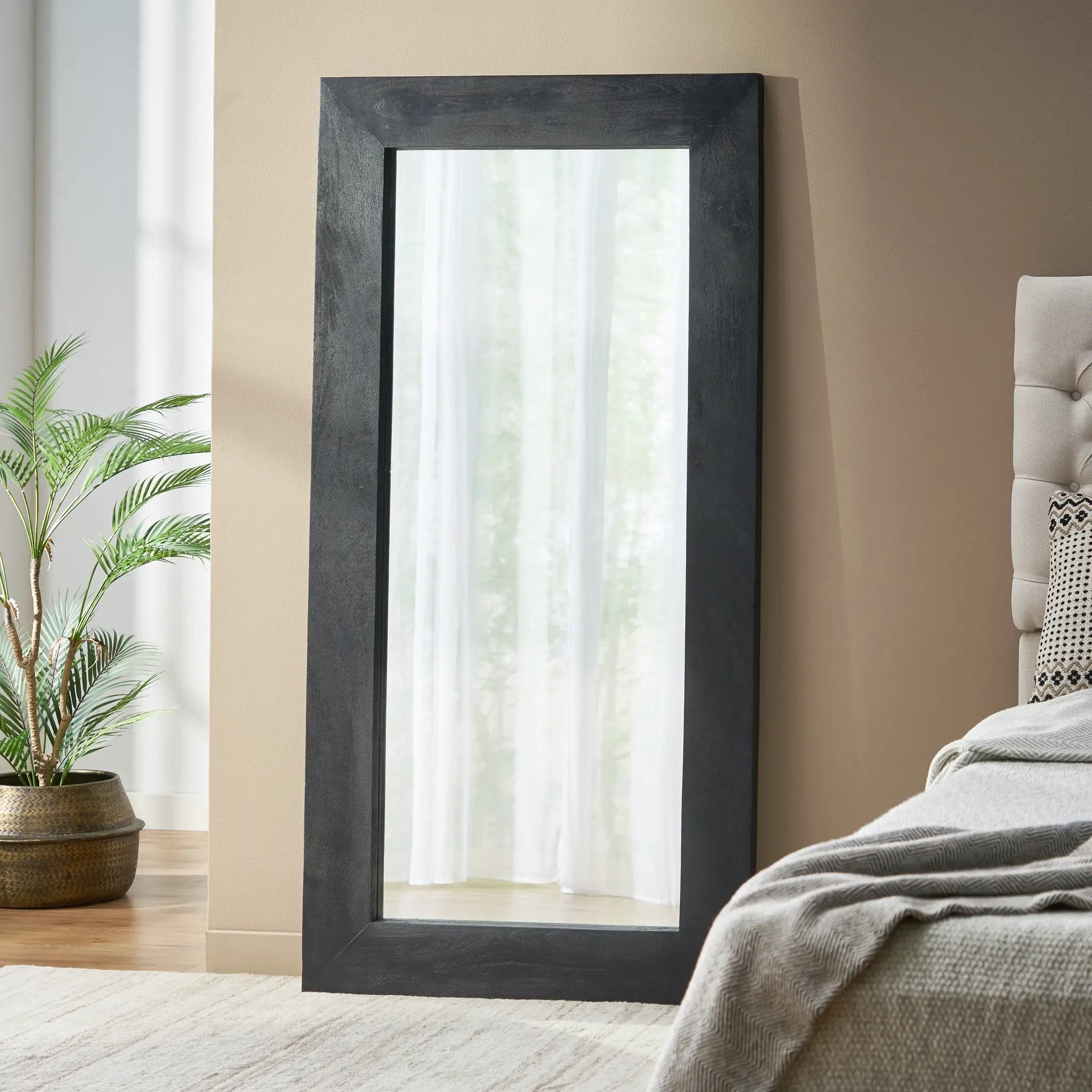 Rustic Mango Wood Full Length Standing Mirror by HouseOfZazla